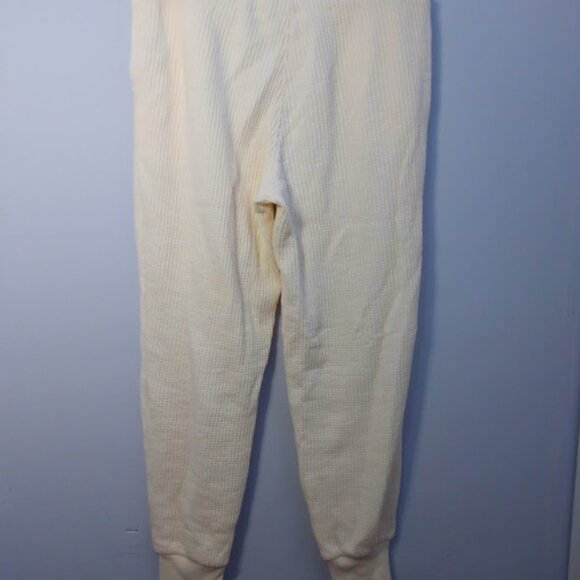 GAP Jogger Sweatpants Waffle knit Size Small Cream Ivory Cozy Winter Lounge - Picture 8 of 10